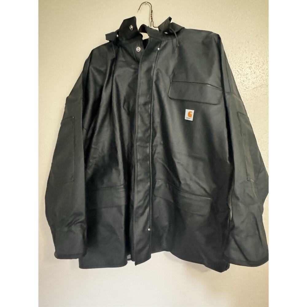 Carhartt Green Waterproof PVC Hooded Jacket New With Tags Men’s 2XL